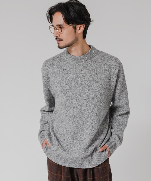 URBAN RESEARCH(アーバンリサーチ)の「MIX MOULINE CREW-NECK KNIT(ニット/セーター・メンズ・BEIGE/GRAY/BLUE/GREEN・M/L)」の6枚目の写真