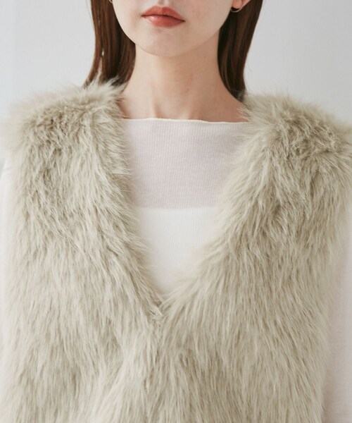 ROPE' PICNIC（ロペピクニック）の「ファーベスト（ベスト・レディース・ダークブラウン/ベージュ・F）」の19枚目の写真