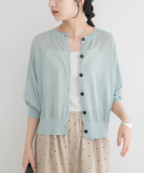 ITEMS URBANRESEARCH（アイテムズ アーバンリサーチ）の「『UVカット/接触冷感』エアリークルーネックカーディガン（カーディガン/ボレロ・レディース・BEG/MNT/NVY/PNK・Free）」の17枚目の写真