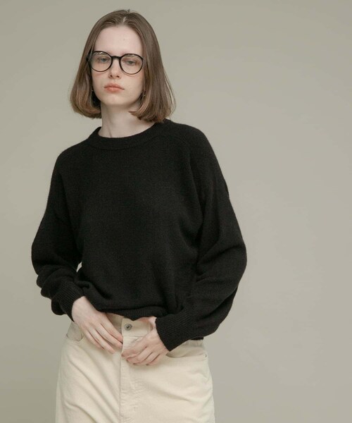 URBAN RESEARCH Sonny Label（アーバンリサーチサニーレーベル）の「フラッフィータッチクルーネックニットプルオーバー（ニット/セーター・レディース・杢グレー/ミント/ブラック・FREE）」の7枚目の写真