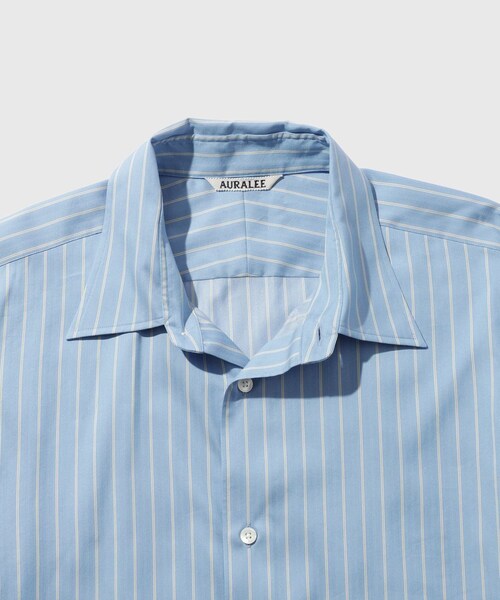 ADAM ET ROPE'（アダムエロペ）の「【AURALEE/オーラリー】COTTON SILK STRIPE SHIRT（シャツ/ブラウス・メンズ・ライトグレー/ブルー系・3/4/5）」の16枚目の写真