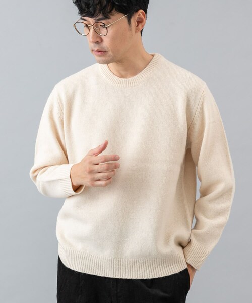 URBAN RESEARCH ROSSO（アーバンリサーチロッソ）の「『XLサイズあり』シェットランドウールクルーネックニット（ニット/セーター・メンズ・NAVY/BLACK/GRAY/GREIGE/KHAKI/GREEN/WHITE/ROYAL BLUE/INDIGO/MASTARD/WINE/LAVENDER・S/M/L/XL）」の14枚目の写真