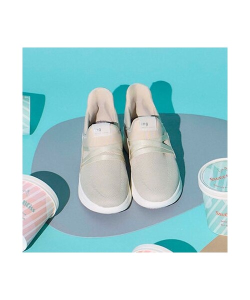 ing(イング)の「イング ing 【レイン対応】ニットスニーカー (スニーカー・レディース・BL/BG/LBU・S/22.5cm/M/23.5cm/L/24.5cm/LL/25cm)」の8枚目の写真