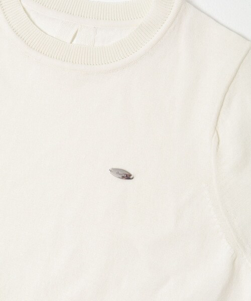 SENSE OF PLACE by URBAN RESEARCH（センスオブプレイスバイアーバンリサーチ）の「『洗濯可』プレートツキニットTシャツ(半袖)（ニット/セーター・レディース・IVORY/BLACK/GRAY・One）」の10枚目の写真