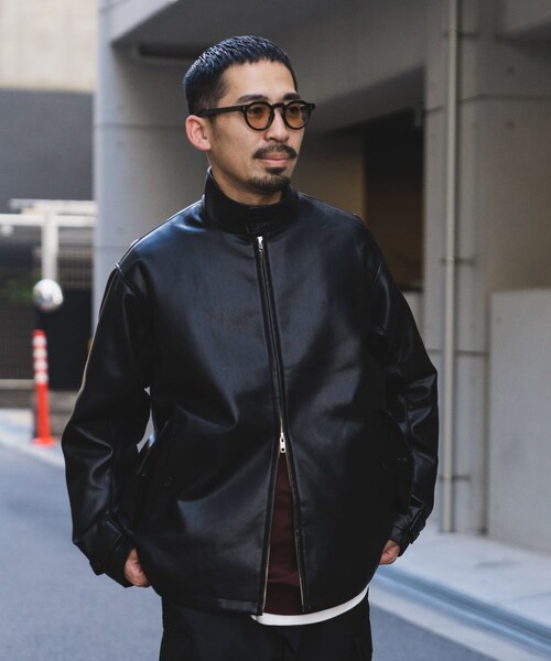 URBAN RESEARCH DOORS（アーバンリサーチドアーズ）の「FL ハリントンジャケット（ライダースジャケット・メンズ・BLACK・M/L）」の9枚目の写真