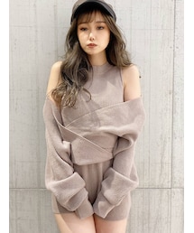 GYDA | レイヤードニット ロンパース(つなぎ/オールインワン)