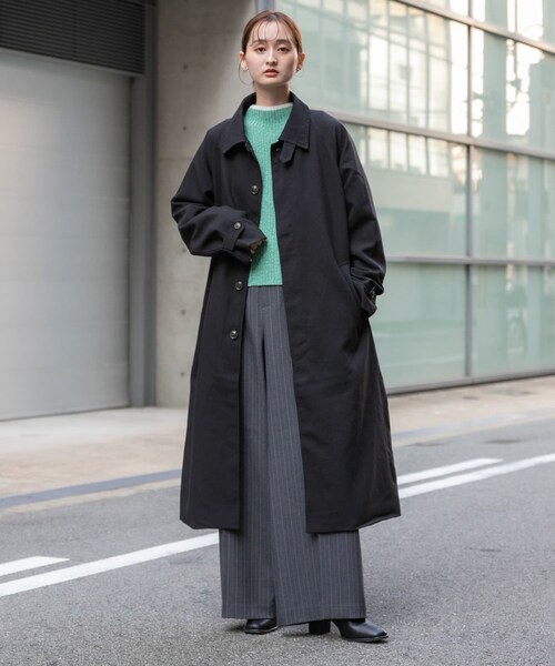 SENSE OF PLACE by URBAN RESEARCH（センスオブプレイスバイアーバンリサーチ）の「『ユニセックス』バルマカーンルーズコート（ステンカラーコート・メンズ・BLACK/BROWN/BLUE・M/L）」の9枚目の写真