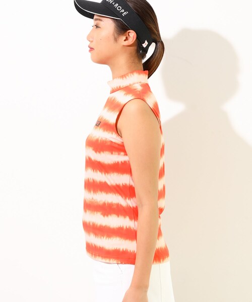 ROPE'（ロペ）の「【セットアップ対応】【UV】【吸水速乾】タイダイボーダーノースリーブプルオーバー（Tシャツ/カットソー・レディース・ブラック/ネイビー/オレンジ・L/M/S）」の19枚目の写真