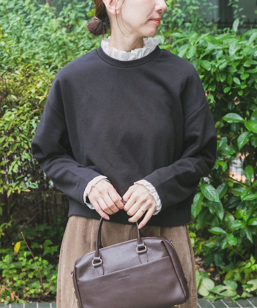 ITEMS URBANRESEARCH(アイテムズ アーバンリサーチ)の「フリルドッキングスウェット(スウェット・レディース・杢GRY/BLK・FREE)」の1枚目の写真