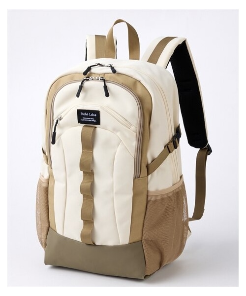 nissen（ニッセン）の「１２ポケット背面取外して洗えるリュックサック（Ａ４対応・約１８Ｌ）Poche Lab（ポッシェ ラボ）（バックパック/リュック・メンズ・黒/グレージュ×アイボリー/グレー×ミント・Y）」の2枚目の写真