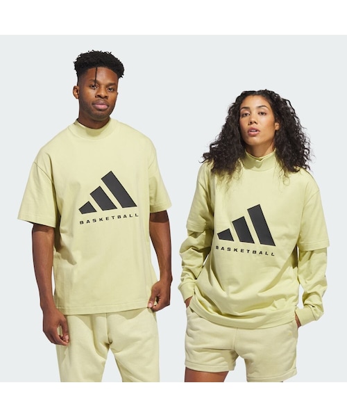 adidas（アディダス）の「アディダス バスケットボール  001 Tシャツ（トップス・メンズ・ハローグリーン/ハローグリーン/メタルグレー/メタルグレー/クラウドホワイト/クラウドホワイト/アルミナ/アルミナ/ブラック/ブラック/パルスオリーブ/タルク/ブラック/タルク/カーボン/カーボン/ヘイローゴールド/ヘイローゴールド/セサミ/セサミ/アッシュパール/ミネラルグリーン/ブルー/ホワイト/ブラウン/グレー/グリーン/ブラック・XS/M/XL/2XL/4XL/S/L/3XL/5XL/6XL/2XS/3XS/XL/XXL）」の15枚目の写真