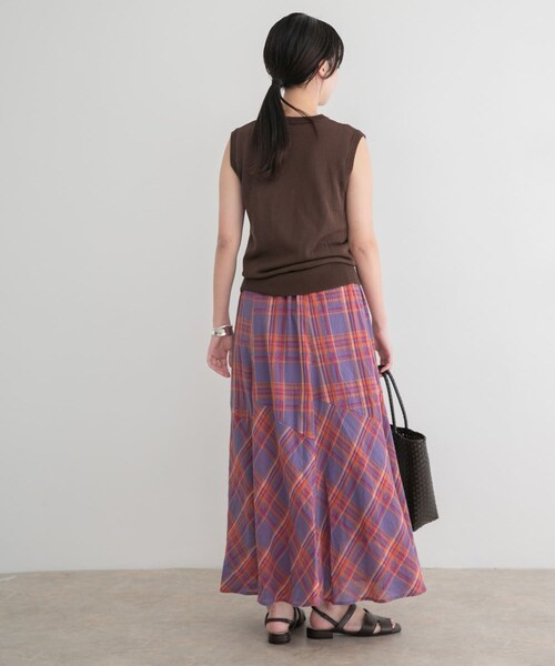 ITEMS URBANRESEARCH（アイテムズ アーバンリサーチ）の「チェック切替えスカート（スカート・レディース・GRN/PPL・Free）」の18枚目の写真
