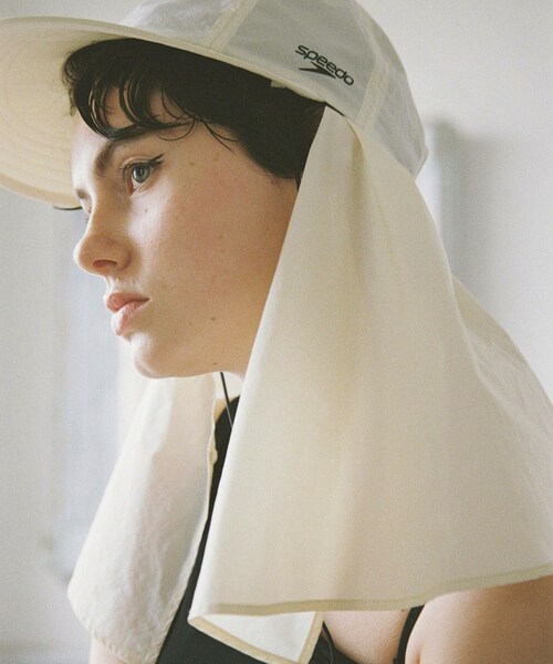 ADAM ET ROPE'(アダムエロペ)の「【Speedo×ADAM ET ROPE'】SUN CAP(キャップ・レディース・ブラック/オフホワイト/オリーブ・F)」の3枚目の写真
