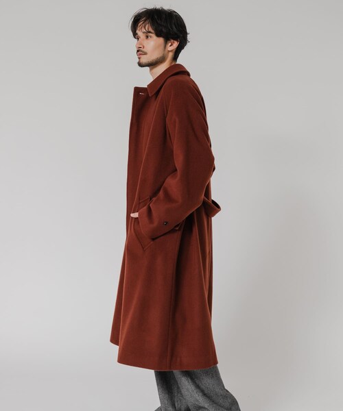 URBAN RESEARCH（アーバンリサーチ）の「WOOL BEAVER BELTED COAT（ステンカラーコート・メンズ・BLACK/MOCHA/BROWN・M/L）」の18枚目の写真