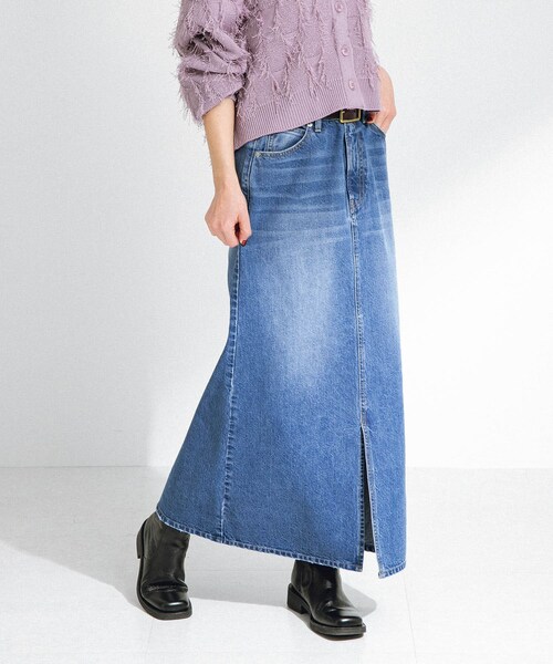 URBAN RESEARCH Sonny Label（アーバンリサーチサニーレーベル）の「Aラインデニムスカート（デニムスカート・レディース・インディゴ/ブラック・36/38）」の2枚目の写真