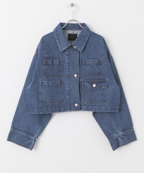 KBF（ケイビーエフ）の「WIDEデニムジャケット（デニムジャケット・レディース・BEIGE/BLUE・one）」の20枚目の写真