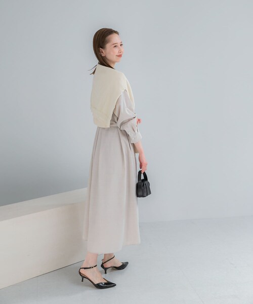 URBAN RESEARCH ROSSO（アーバンリサーチロッソ）の「ウォッシャブルリネンライクシャツワンピース（ワンピース・レディース・L/BEIGE/MINT/NAVY・Free）」の9枚目の写真