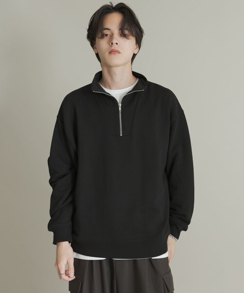 SENSE OF PLACE by URBAN RESEARCH（センスオブプレイスバイアーバンリサーチ）の「『一部WEB限定カラー』ハーフジップロングスリーブスウェット（スウェット・メンズ・BLACK/GRAY/NAVY/GREEN/L.BLUE・M/L）」の11枚目の写真