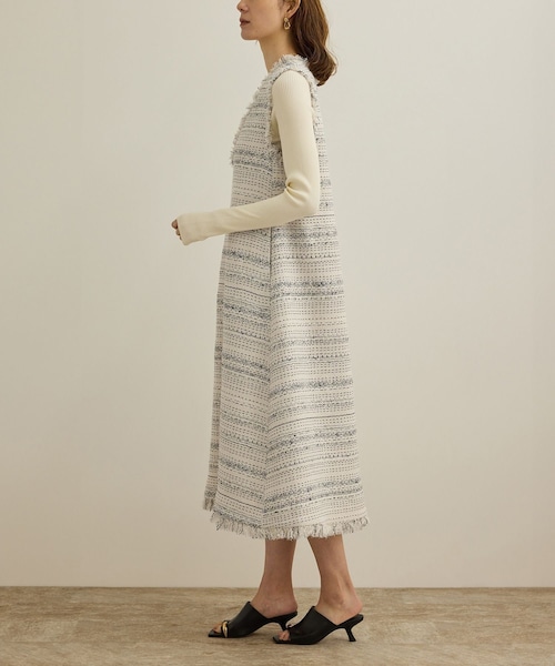 ROPE'（ロペ）の「【GIOLICA（ジオリカ）】別注TWEED V OP（ワンピース）（ワンピース・レディース・ホワイト/ブルー・36/38）」の12枚目の写真