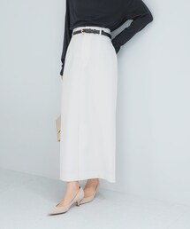 ベルト付ツイルストレッチスカート