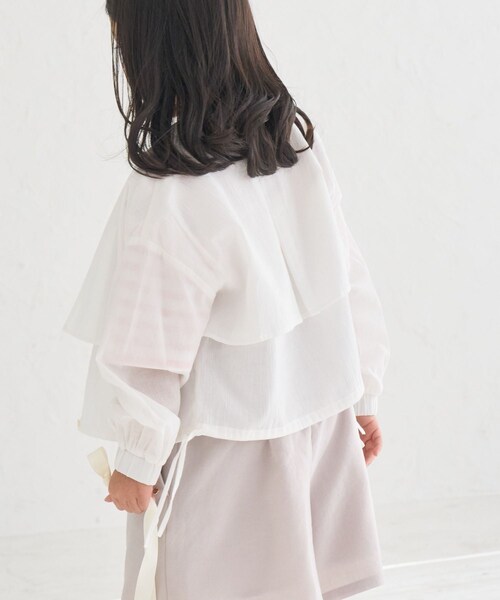 ROPE' PICNIC（ロペピクニック）の「【KIDS/キッズ】【接触冷感・通気性】お着軽シャツシリーズ/綿ボイルシャツ/リンクコーデ（Tシャツ/カットソー・キッズ・オフホワイト/ピンク・L/M/S）」の21枚目の写真