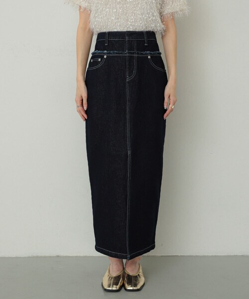 SENSE OF PLACE by URBAN RESEARCH(センスオブプレイスバイアーバンリサーチ)の「レイヤードデニムスカート(デニムスカート・レディース・ONE WASH/L.INDIGO・S/M)」の7枚目の写真