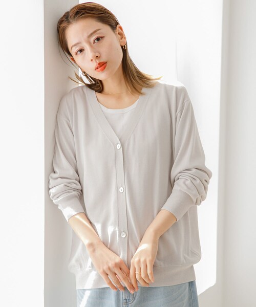 URBAN RESEARCH Sonny Label（アーバンリサーチサニーレーベル）の「『接触冷感/UVカット』クールミストカーディガン（カーディガン/ボレロ・レディース・L.グレー/オフ/ミント/ブラック・FREE）」の3枚目の写真