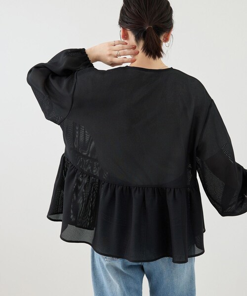 ROPE' PICNIC(ロペピクニック)の「メッシュペプラムブルゾン(ブルゾン・レディース・ブラック/ホワイト/ベージュ系/ネイビー・F)」の13枚目の写真