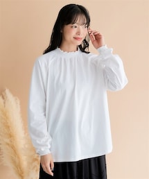 nissen | ＜大きいサイズ＞コットンシャーリング長袖ラグランプルオーバー(Tシャツ/カットソー)