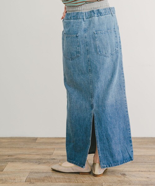 ITEMS URBANRESEARCH（アイテムズ アーバンリサーチ）の「ダブルウエストデニムスカート（デニムスカート・レディース・BLU/BLK・FREE）」の12枚目の写真
