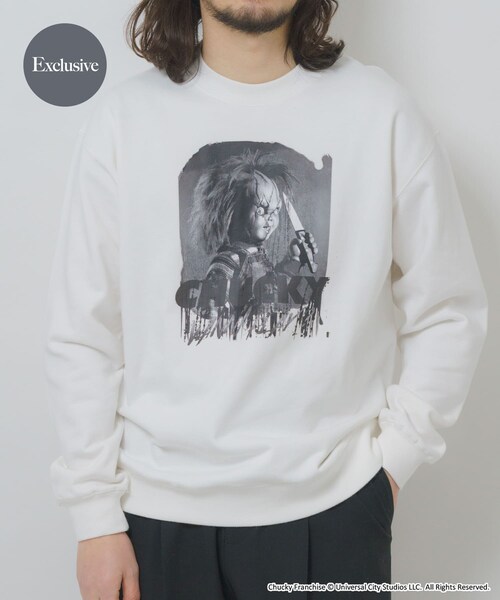 ITEMS URBANRESEARCH(アイテムズ アーバンリサーチ)の「『別注』UNIVERSAL MOVIEスウェット(スウェット・メンズ・CHUCKY WHT/CHUCKY BLK/PSYCHO WHT/PSYCHO BLK/ET WHT/ET BLK/JAWS WH/JAWS BLK・M/L)」の9枚目の写真