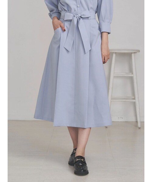 TONAL（トーナル）の「マルチセットタックポケットフレアスカート（スカート・レディース・オフホワイト/チャコールグレー/アイスブルー/ネイビー/ベージュ・S/M）」の3枚目の写真