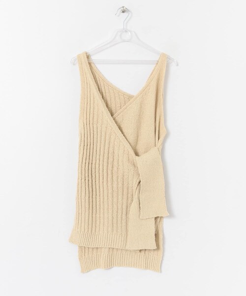 LAATO（ラート）の「WRAP KNIT TANK（タンクトップ・レディース・スパイス/クリーム・FREE）」の4枚目の写真