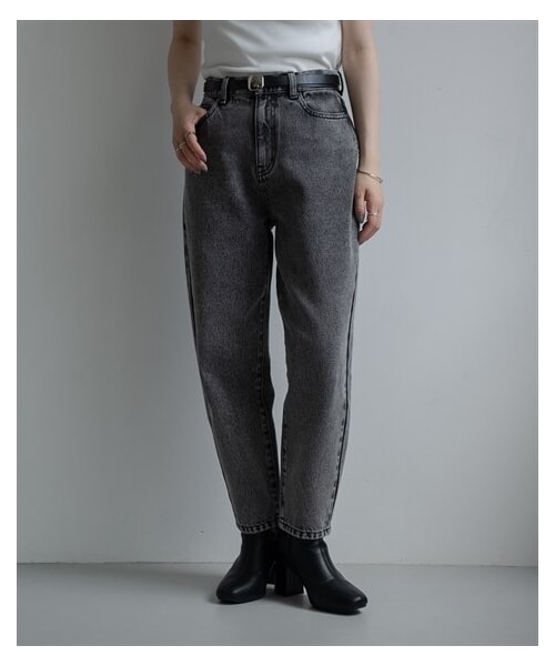 nissen（ニッセン）の「【sail】テーパードデニムパンツ（パンツ・レディース・ブルー/ブラック・P58/P61/P64）」の4枚目の写真