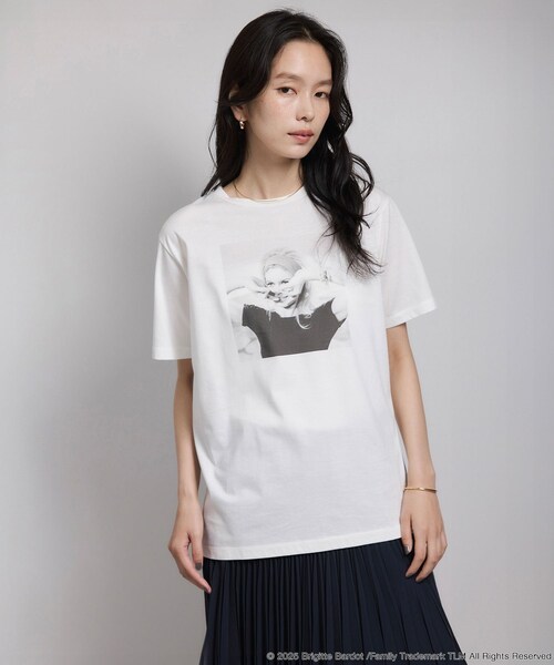 ROPE'（ロペ）の「【Brigitte Bardot×ROPE'・コラボ】プリント半袖T-shirt【洗える・洗濯耐久性・接触冷感】（Tシャツ/カットソー・レディース・ホワイト/ホワイト系・F）」の13枚目の写真