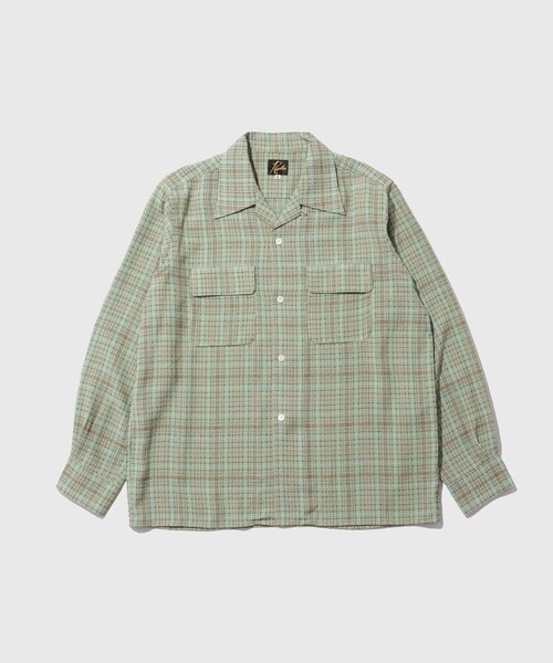 ADAM ET ROPE'(アダムエロペ)の「【NEEDLES/ニードルス】Classic Shirt - Dobby Grid(シャツ/ブラウス・メンズ・ブラウン/カーキ・M/S)」の3枚目の写真