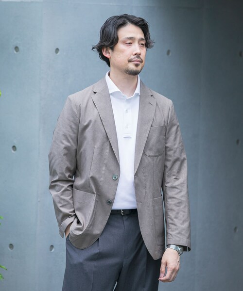 URBAN RESEARCH DOORS（アーバンリサーチドアーズ）の「LIFE STYLE TAILOR　ライトメッシュイージージャケット（テーラードジャケット・メンズ・BEIGE/NAVY・S/M/L/XL）」の18枚目の写真
