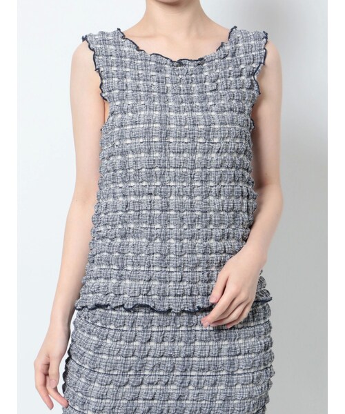 merry jenny（メリージェニー）の「【WEB限定】ruffle check タンクトップ（タンクトップ・レディース・レッド/ネイビー/ベージュ・F）」の3枚目の写真