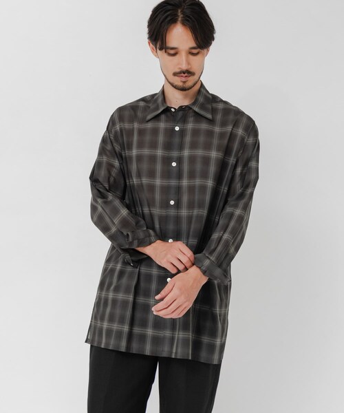 URBAN RESEARCH(アーバンリサーチ)の「SHEER CH SQUARE CUT SHIRTS(シャツ/ブラウス・メンズ・IVORY/BLACK/GREEN・M/L)」の18枚目の写真