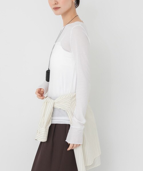 URBAN RESEARCH(アーバンリサーチ)の「THYARD ハイゲージカットソー(Tシャツ/カットソー・レディース・OFF WHITE/BLACK/BROWN・Free)」の7枚目の写真