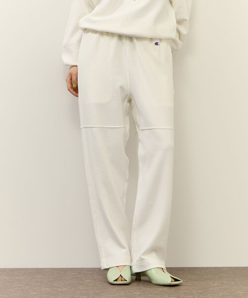 ADAM ET ROPE'（アダムエロペ）の「【Champion for ADAM ET ROPE'】別注 SWEAT WIDE PANTS（その他パンツ・レディース・オフホワイト/ブラウン系/ネイビー・M/S）」の18枚目の写真