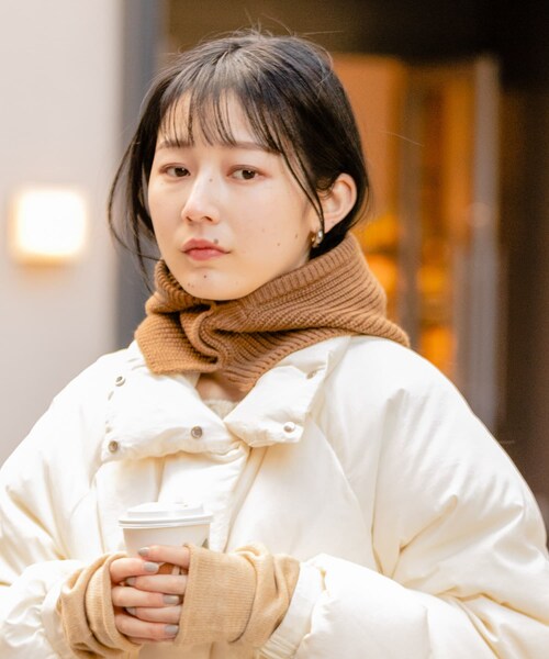 SMELLY（スメリー）の「ニットバラクラバ（ニットキャップ/ビーニー・レディース・GRY/IVO/BRN・-）」の3枚目の写真