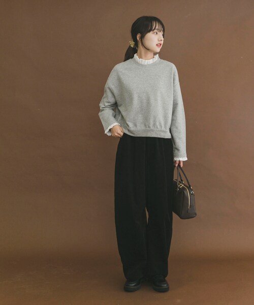 ITEMS URBANRESEARCH(アイテムズ アーバンリサーチ)の「フリルドッキングスウェット(スウェット・レディース・杢GRY/BLK・FREE)」の17枚目の写真