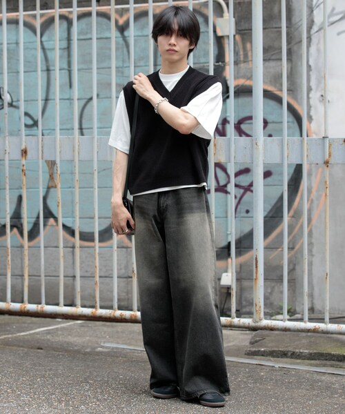 SENSE OF PLACE by URBAN RESEARCH（センスオブプレイスバイアーバンリサーチ）の「アゼアミクロップドニットベスト（ベスト・メンズ・BLACK/GRAY・M/L）」の8枚目の写真