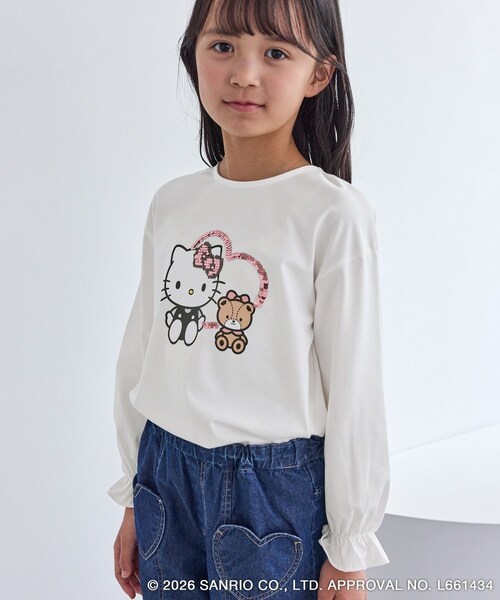 ROPE' PICNIC(ロペピクニック)の「【KIDS/キッズ】【ROPE' PICNIC×ハローキティ】スパンコールロングスリーブTシャツ(Tシャツ/カットソー・キッズ・ホワイト系/ピンク・L/M/S)」の16枚目の写真
