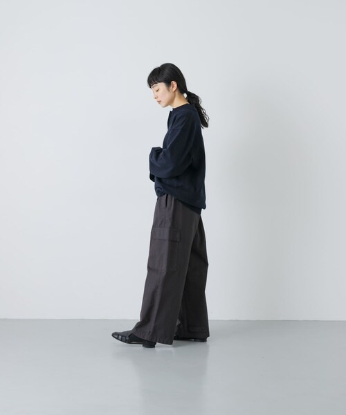 かぐれ(カグレ)の「UNDECORATED LINEN/COTTON BIG KNIT TOP(ニット/セーター・レディース・D.NAVY/OFF WHITE・0)」の12枚目の写真