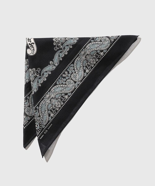 ADAM ET ROPE'(アダムエロペ)の「【SUGARHILL/シュガーヒル】"CAR SERVICE" BANDANA(バンダナ/スカーフ・メンズ・ブラック/ブルー系/ワイン・F)」の6枚目の写真