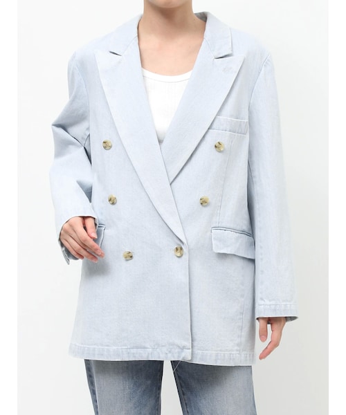 Ungrid（アングリッド）の「ルーズシルエットテーラードジャケット（その他アウター・レディース・ベージュ/ブルー・F）」の2枚目の写真