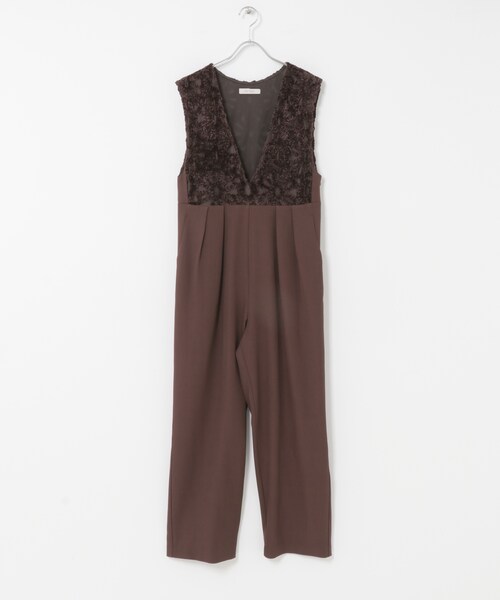 URBAN RESEARCH ROSSO（アーバンリサーチロッソ）の「F by ROSSO　モールレース切替オールインワン（サロペット/オーバーオール・レディース・BROWN/BLACK・36/38）」の19枚目の写真