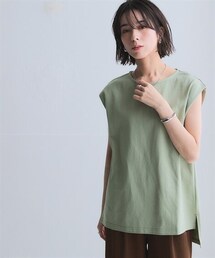 nissen | 綿１００％バスクノースリーブロング丈プルオーバー＜大きいサイズ有＞(Tシャツ/カットソー)